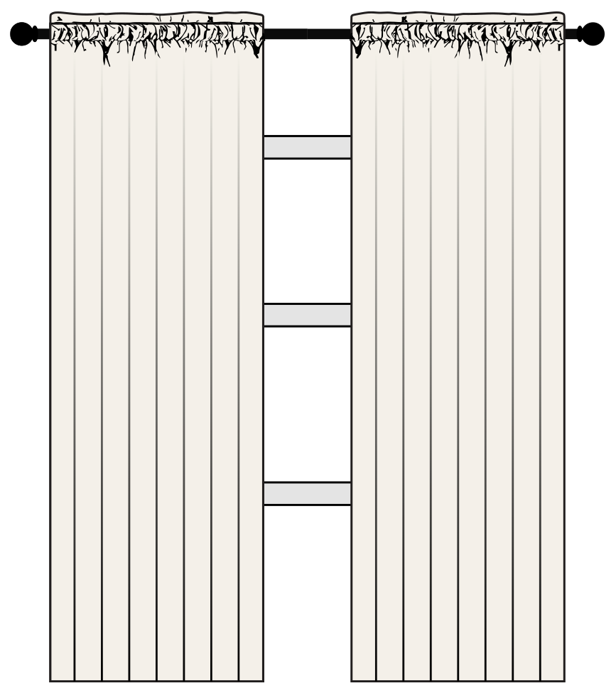 Rod pocket with header frill illustration
