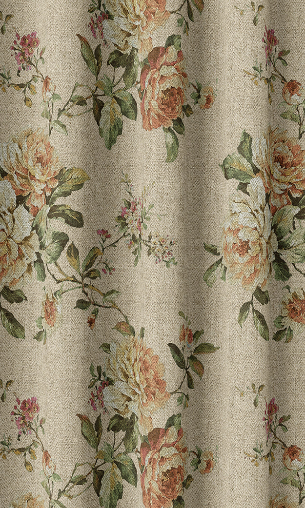 Modern Country Floral Home Textile Fabric Material By the Yard (Yellow)