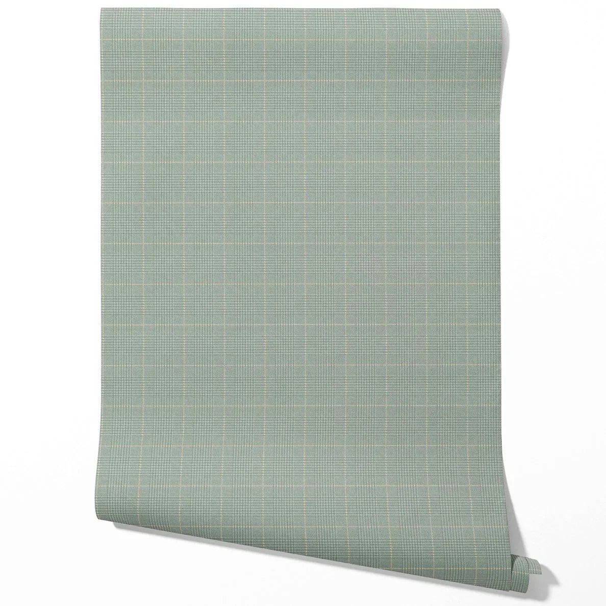 Textured Check/ Geometric Bathroom Wallpaper Sample (Sage Green)