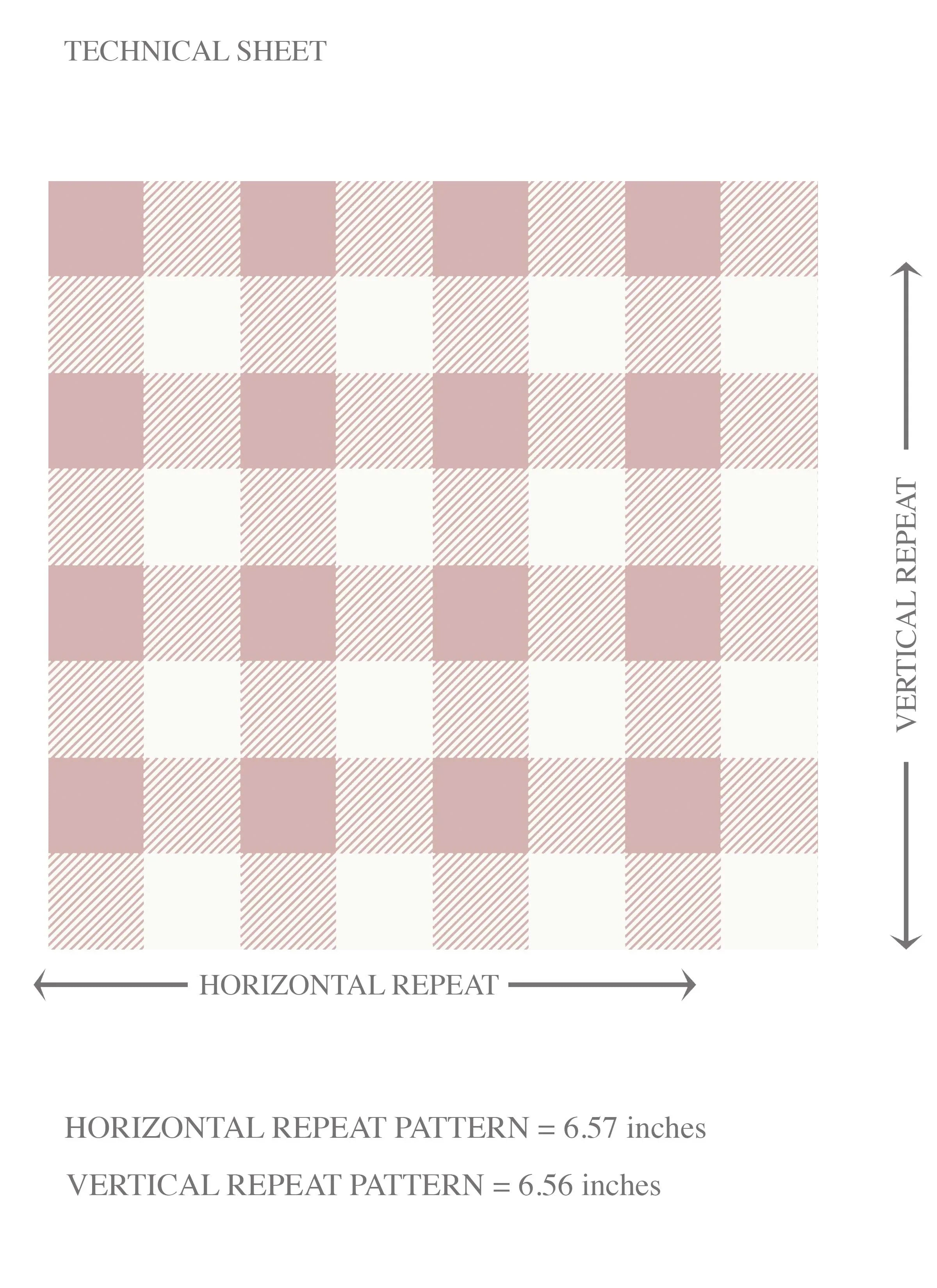 Gingham Checkered Kids Room Wallpaper Sample (Pink)