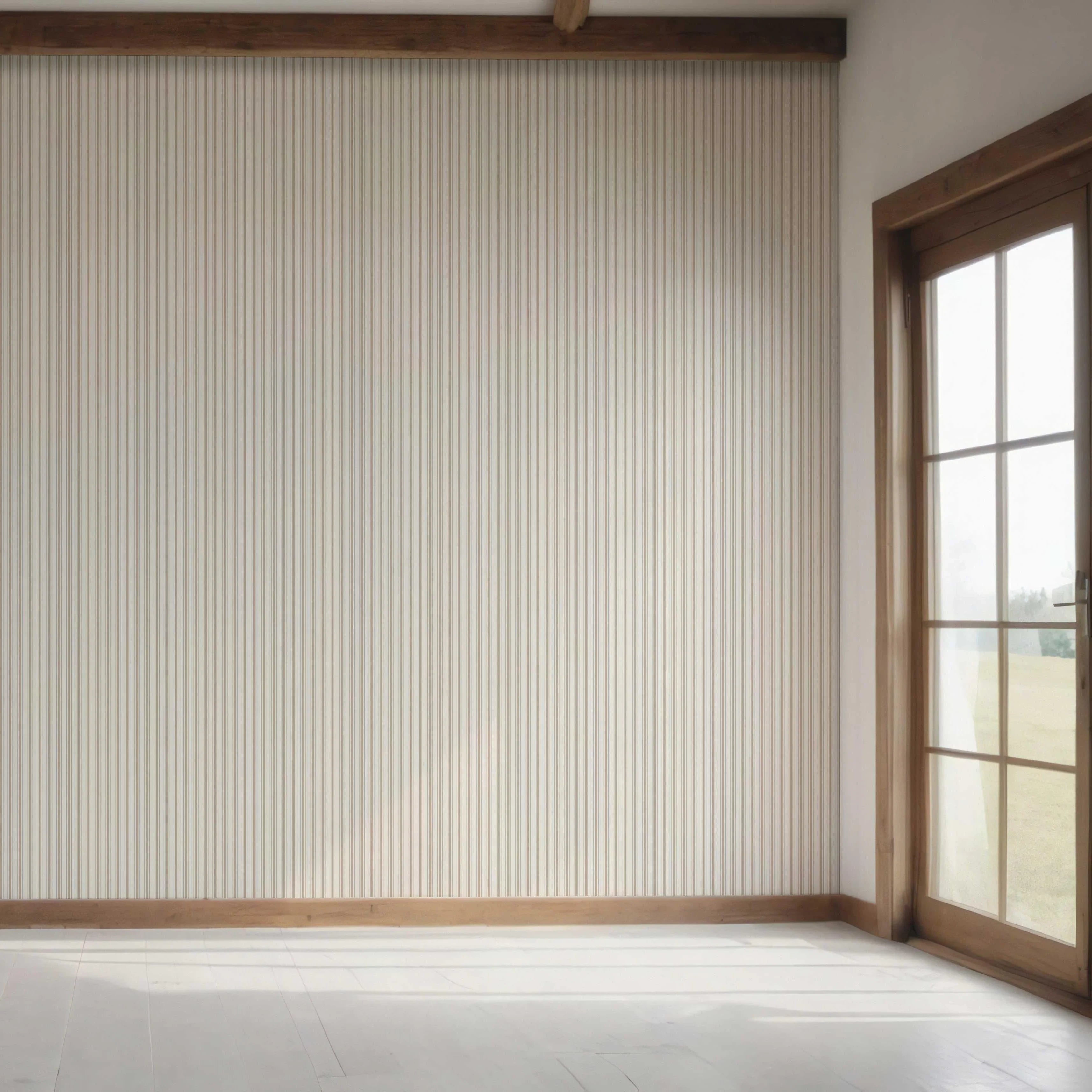 Neutral Geometric Striped Bedroom Wallpaper (Beige/ Cool Taupe)