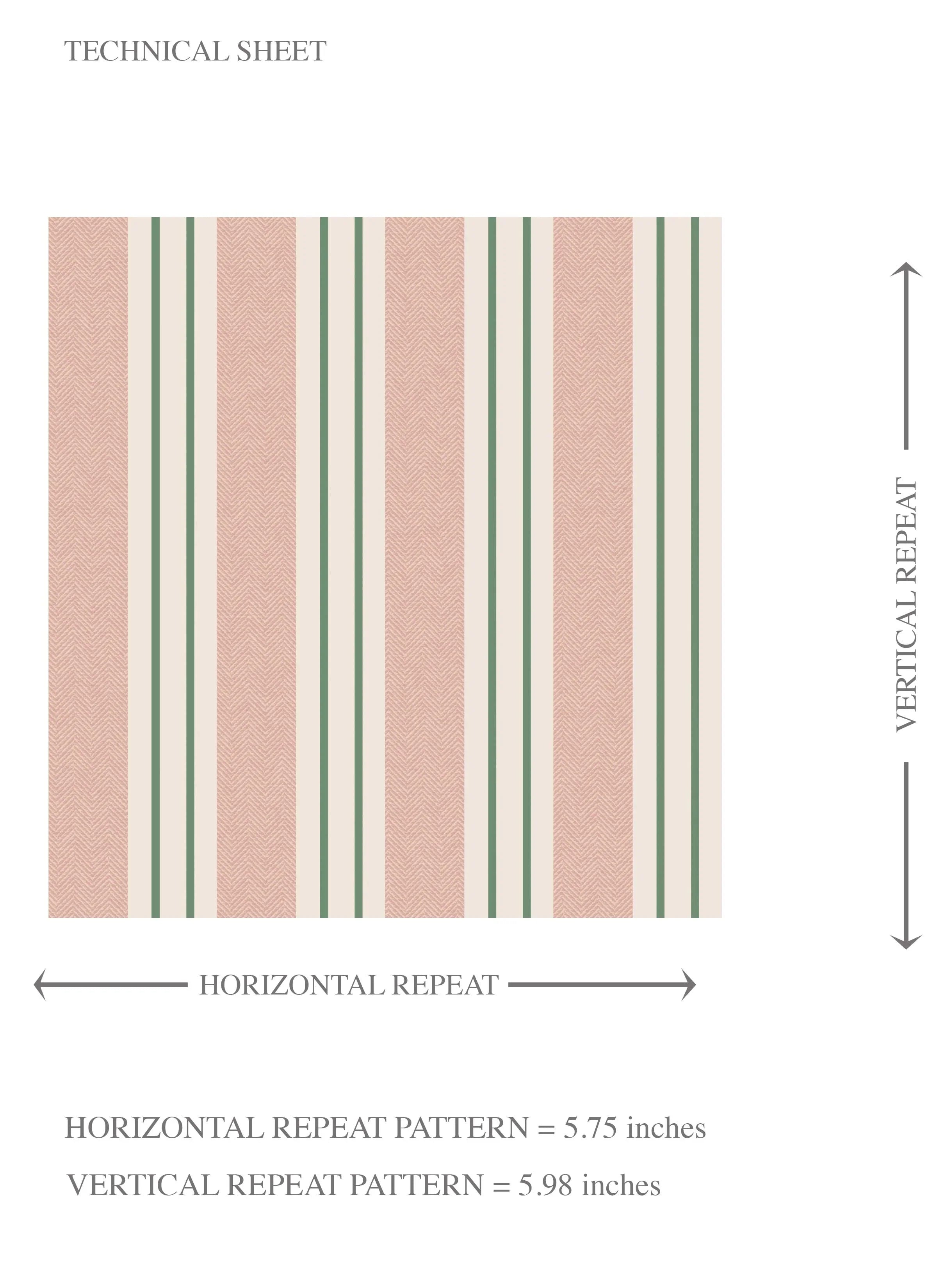 Geometric Striped Kids Room Wallpaper (Soft Pastel Pink)