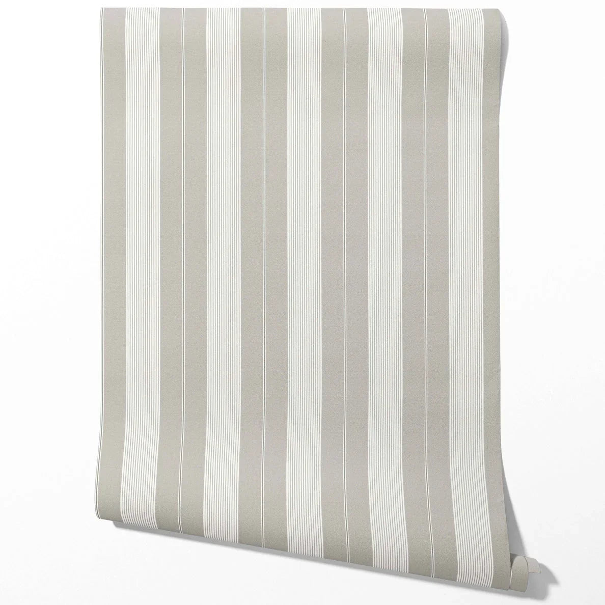 Neutral Geometric Striped Traditional Wallpaper Sample (Grey)