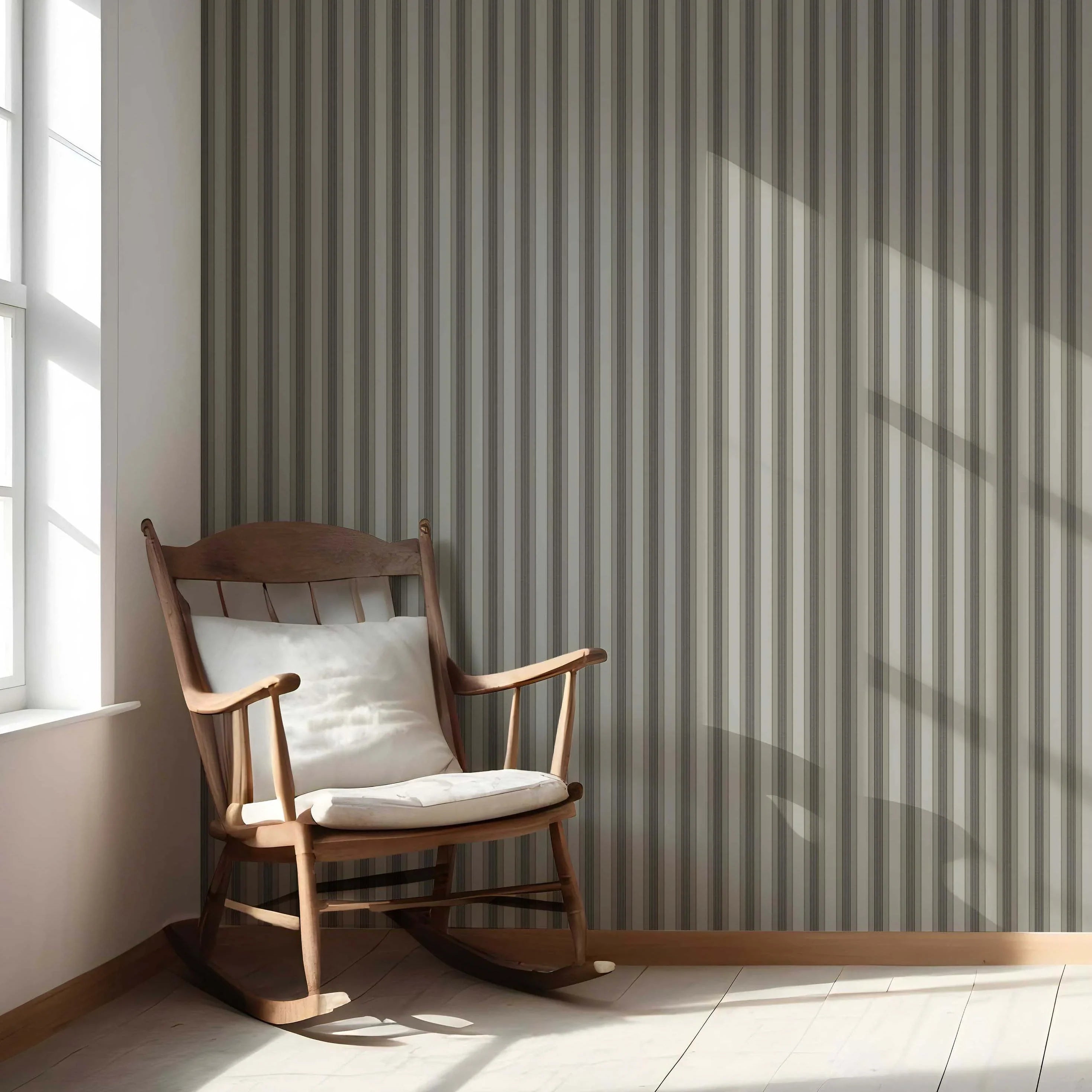 Neutral Geometric Striped Living Room Wallpaper (Brown/ Beige/ Taupe Grey)