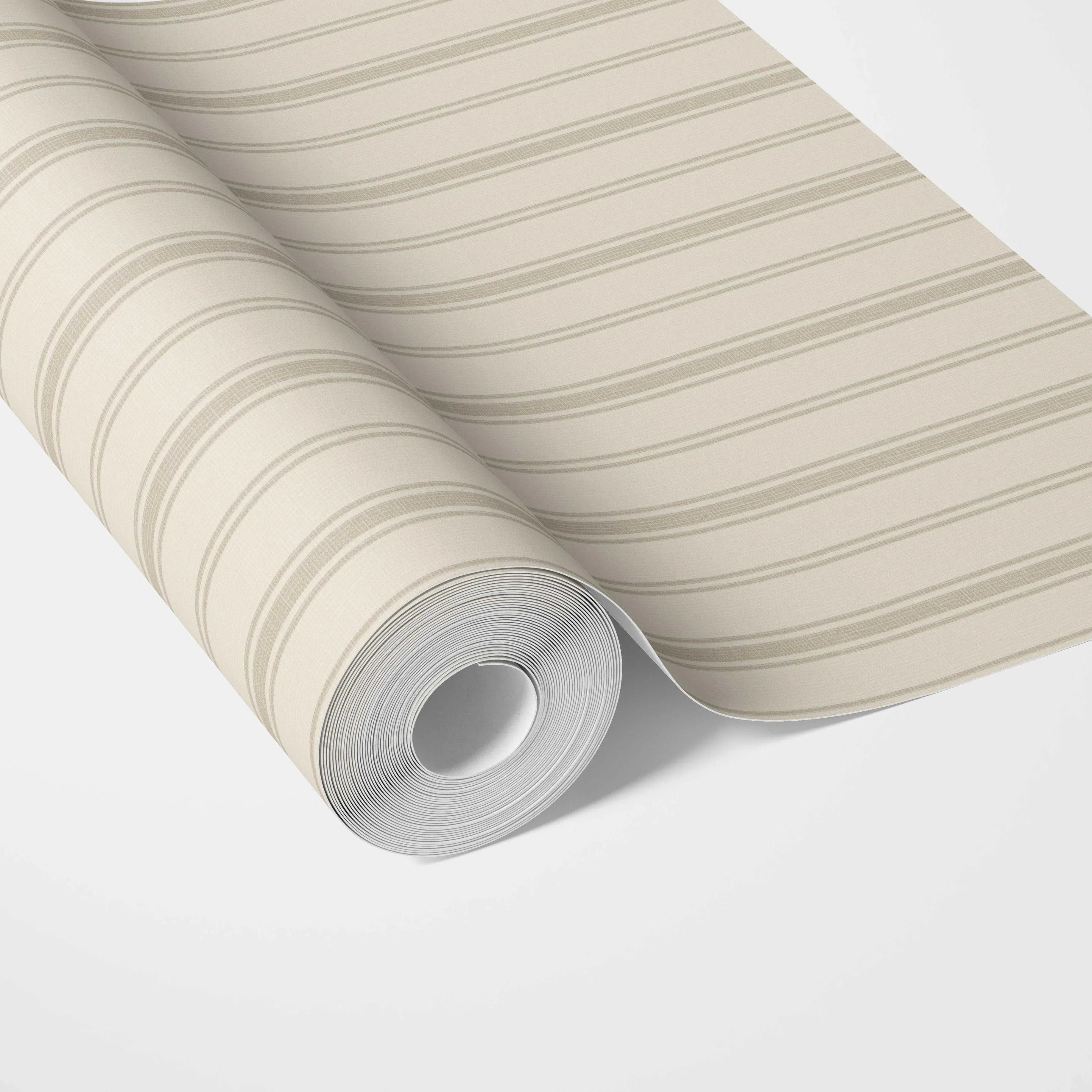 Neutral Geometric Striped Traditional Wallpaper (Beige/ Taupe)