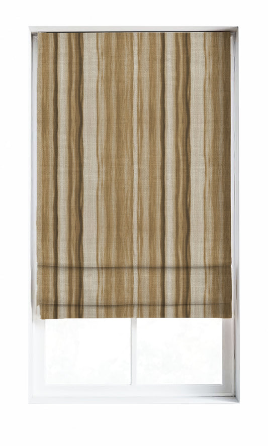 Modern Striped Print Drapery (Brown/ Beige)
