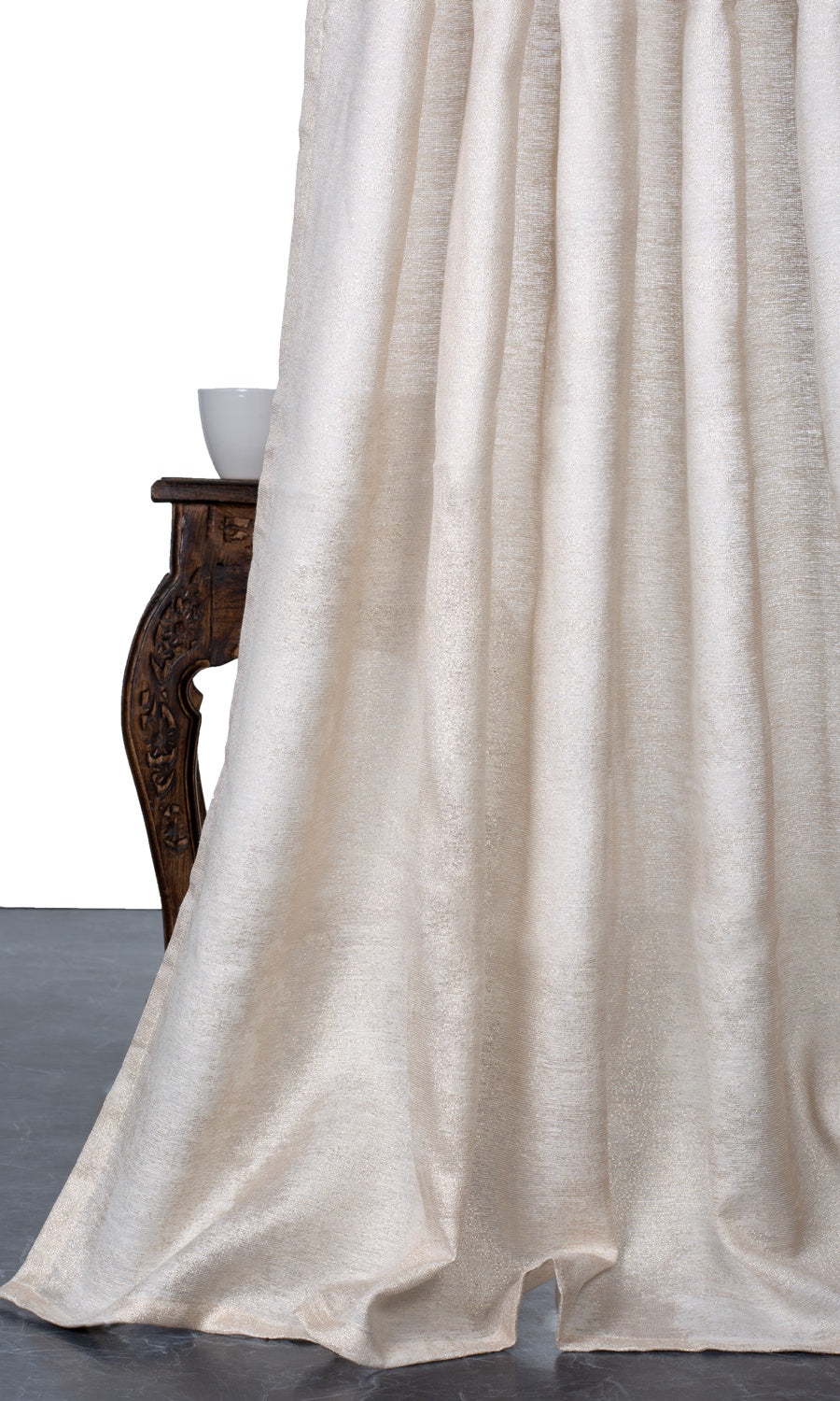 Textured Window Treatments Fabric Sample (Ivory/ Golden)