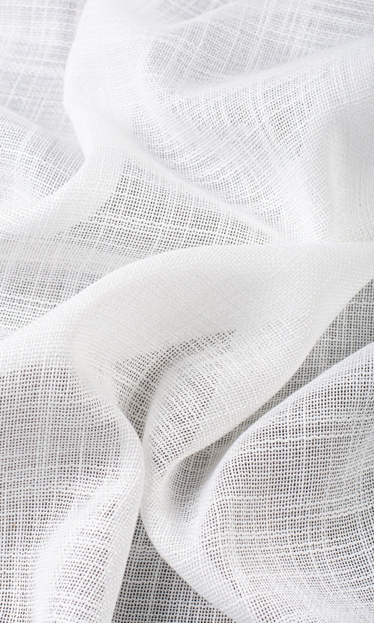 Textured Sheer Home Décor Fabric Sample (White)