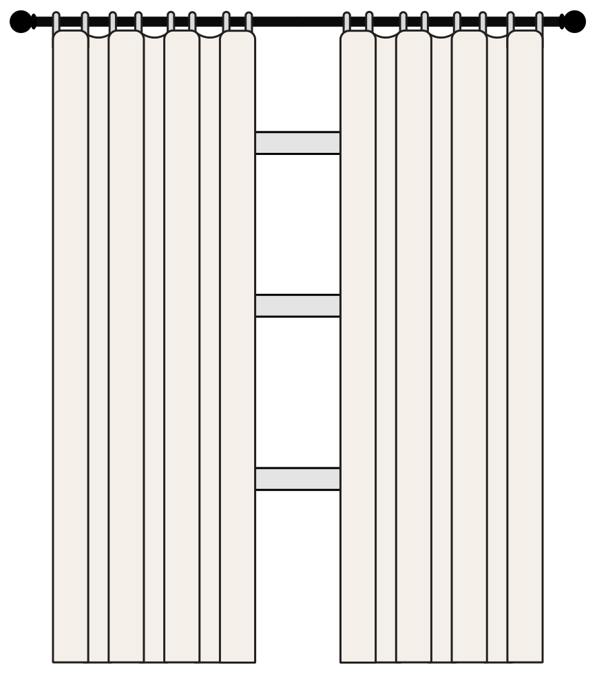 Wave pleat illustration