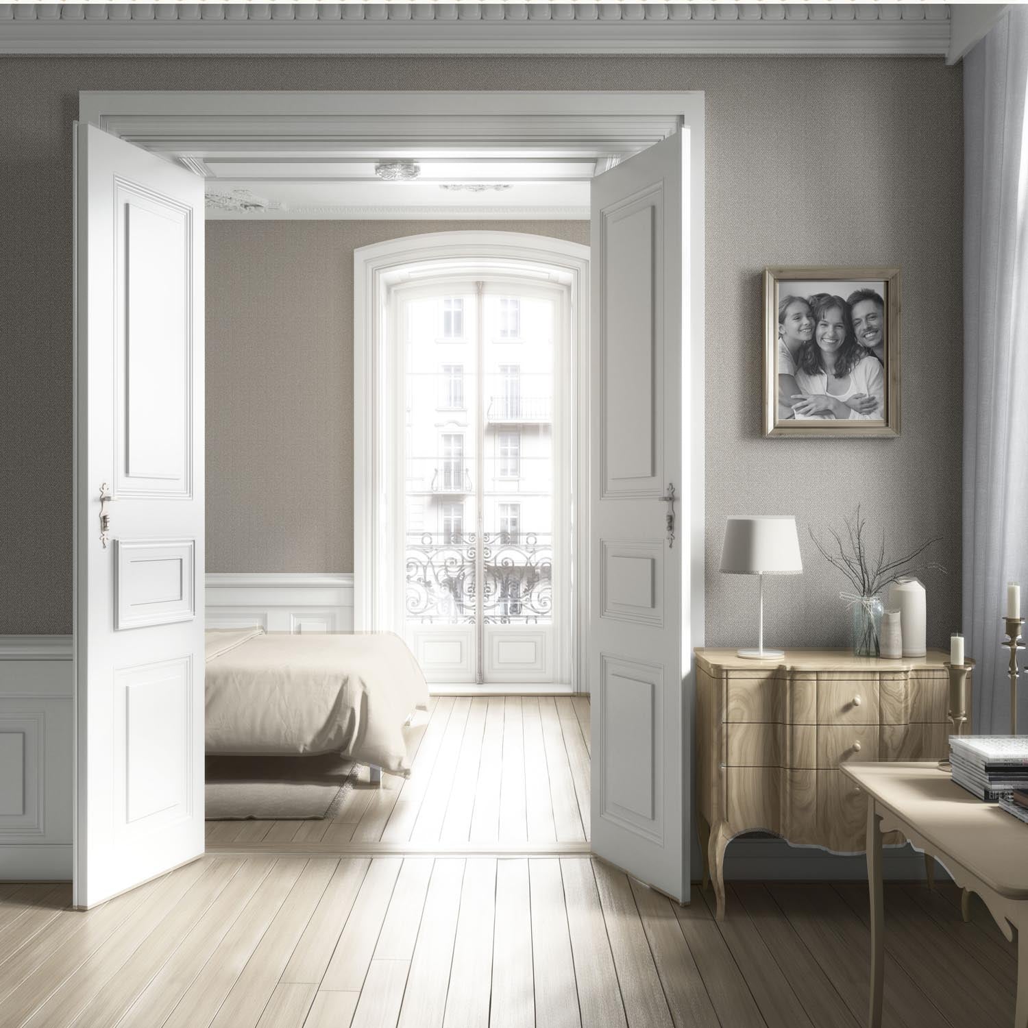 Neutral Herringbone Textured Living Room Wallpaper (Warm Gray/ Taupe)