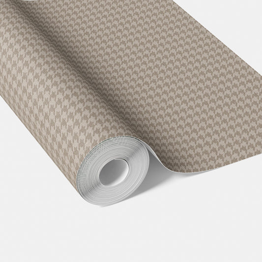 Neutral Plain/ Textured Houndstooth Traditional Wallpaper (Beige/ Warm Gray/ Taupe)