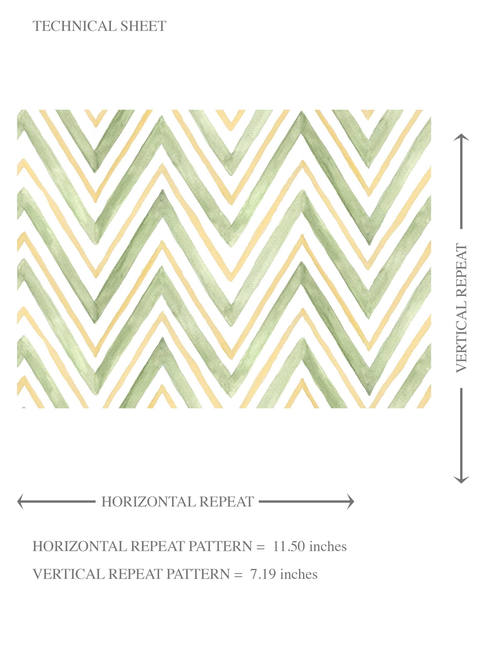Geometric Zigzag/ Chevron Kids Room Wallpaper Sample (Green/ Yellow)