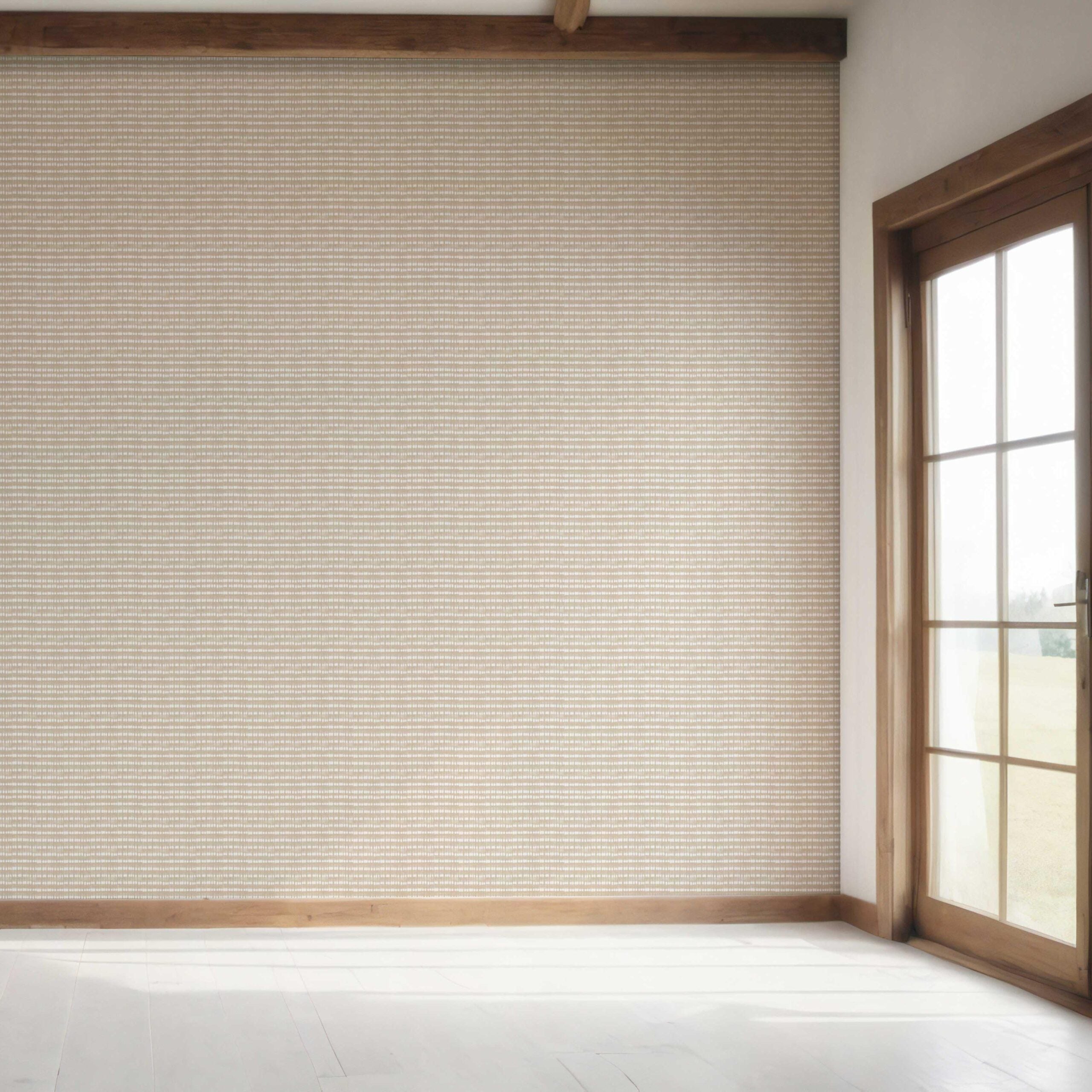 Textured Shibori Effect Striped Bedroom Wallpaper Sample (Beige/ Greige/ White)