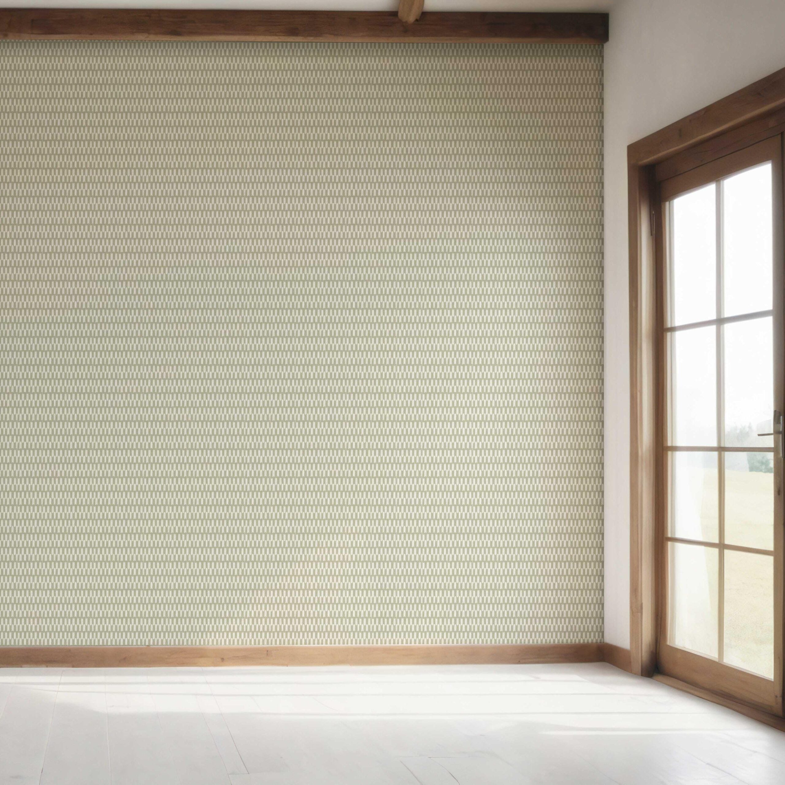 Modern Geometric Micro-Print Bedroom Wallpaper Sample (Light Olive Green)