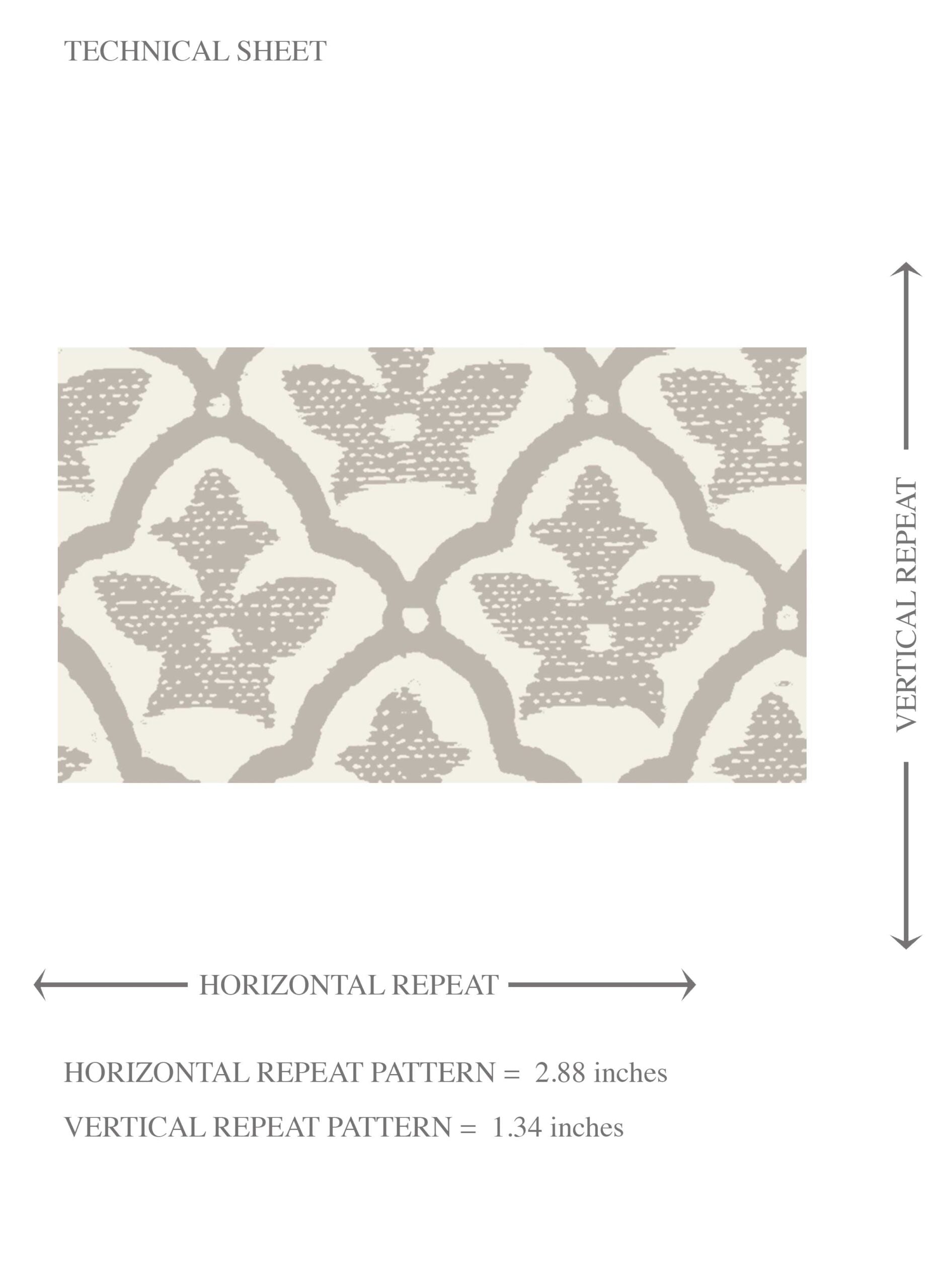 Neutral-Toned Small Floral Lattice Kids Room Wallpaper Sample (Warm Gray/ Greige)