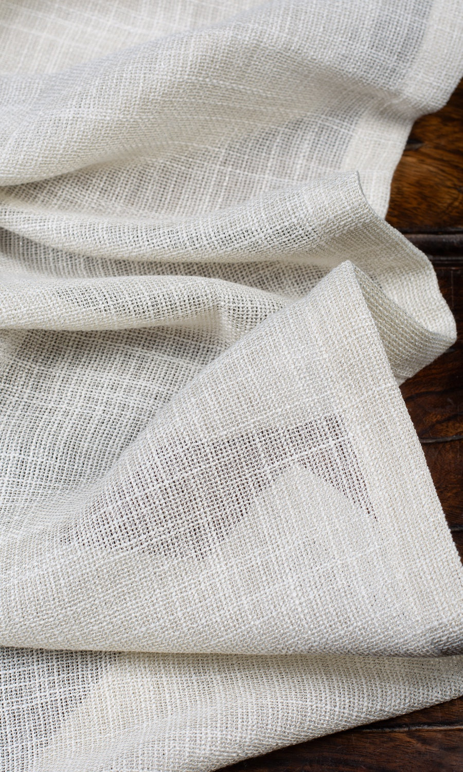 Textured Sheer Home Décor Fabric Sample (Parchment White/ Greige)