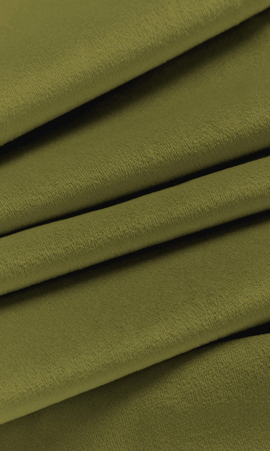 Velvet Home Décor Fabric By the Yard (Olive Green)