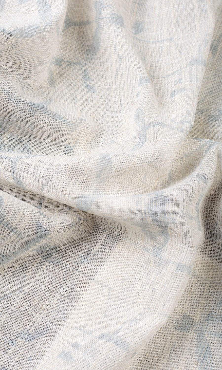 Self-Patterned Sheer Fabric Sample for Curtains & Drapes (Cream/ Grey)