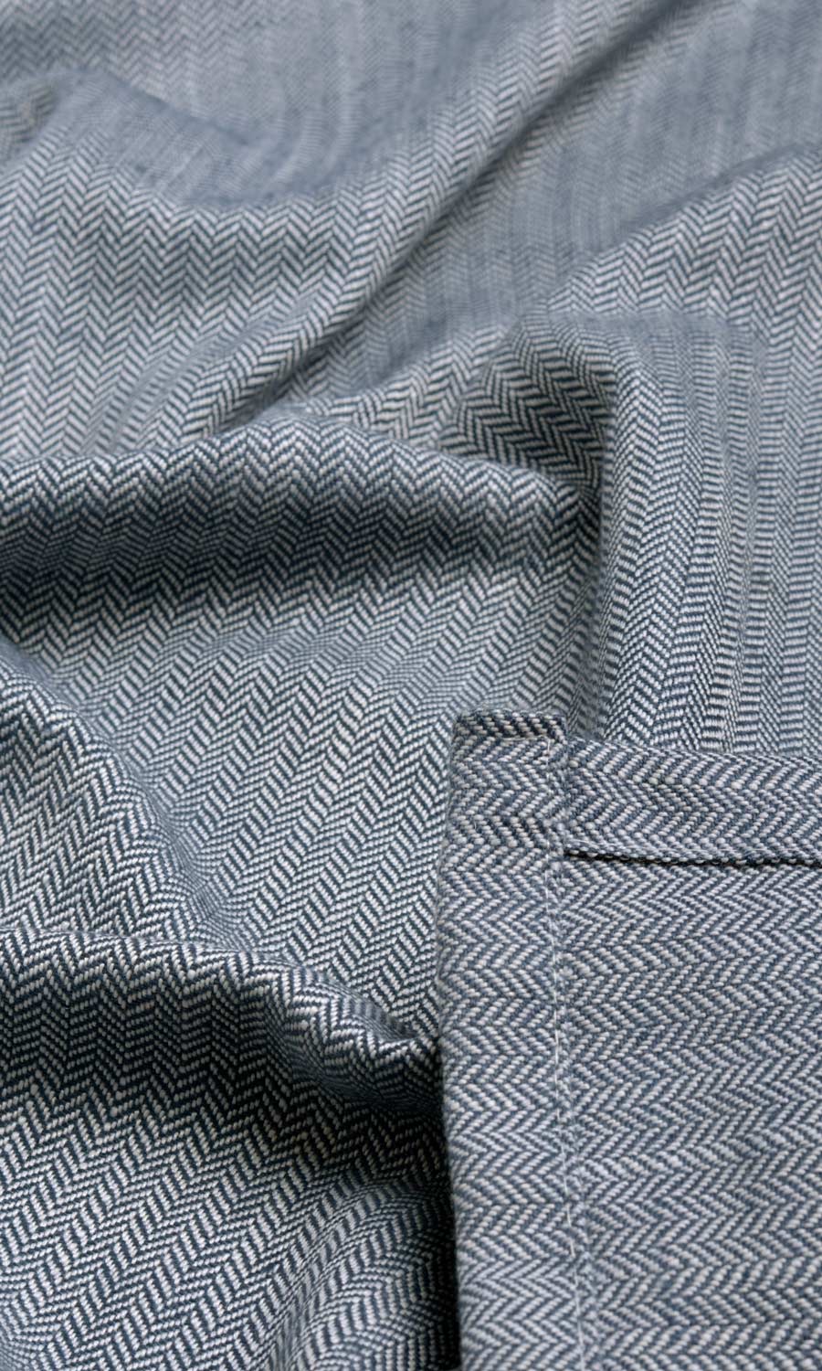 Herringbone Textured Fabric Sample for Curtains & Drapes (Denim/ Navy Blue)