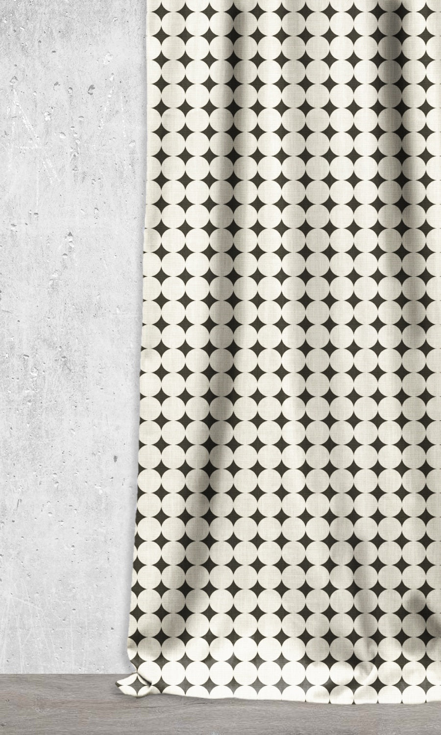 Print Home Décor Fabric Sample (Black/ Ivory)