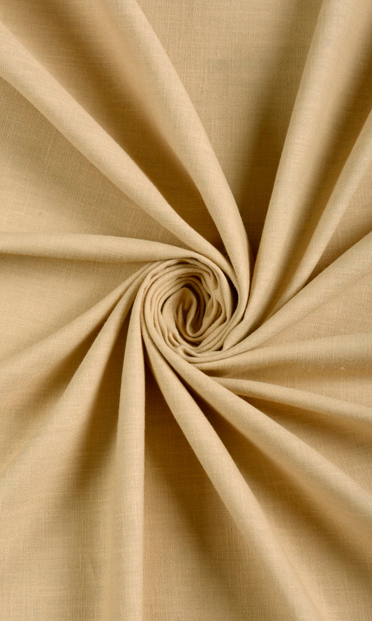 Poly-Cotton Home Décor Fabric Sample (Mustard Yellow/ Wheat Beige)