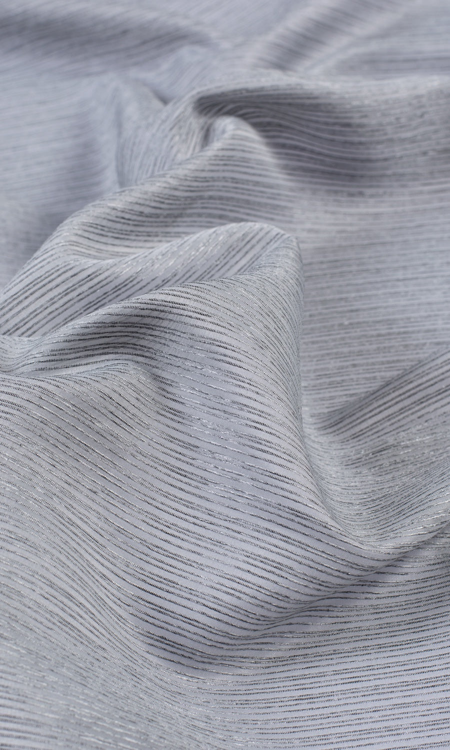 Striped Sheer Home Textile Fabric Material By the Yard (Silver Grey)