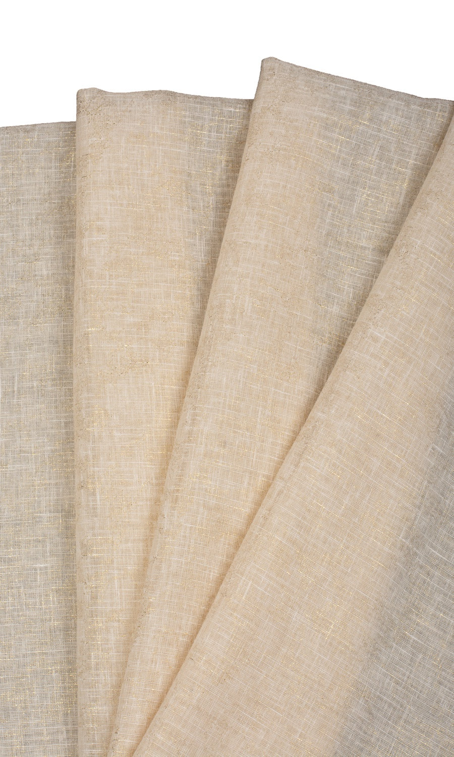 Metallic Accents Sheer Fabric Sample for Curtains & Drapes (Beige)