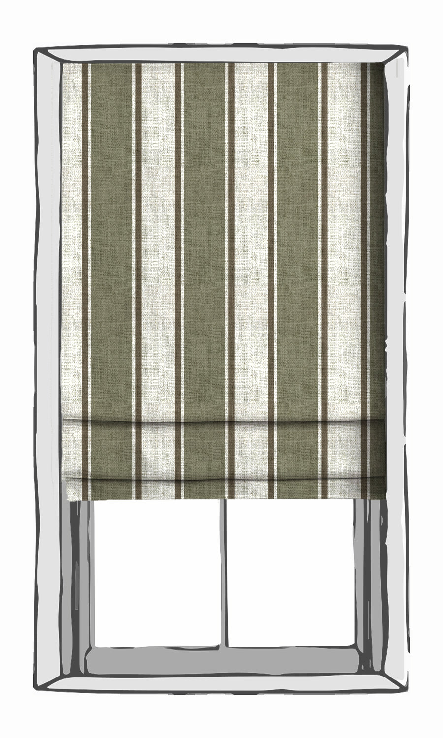 Striped Free Fabric Material Sample (Green/ Brown)