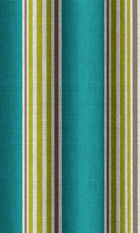 Modern Striped Home Décor Fabric Sample (Blue/ Green)