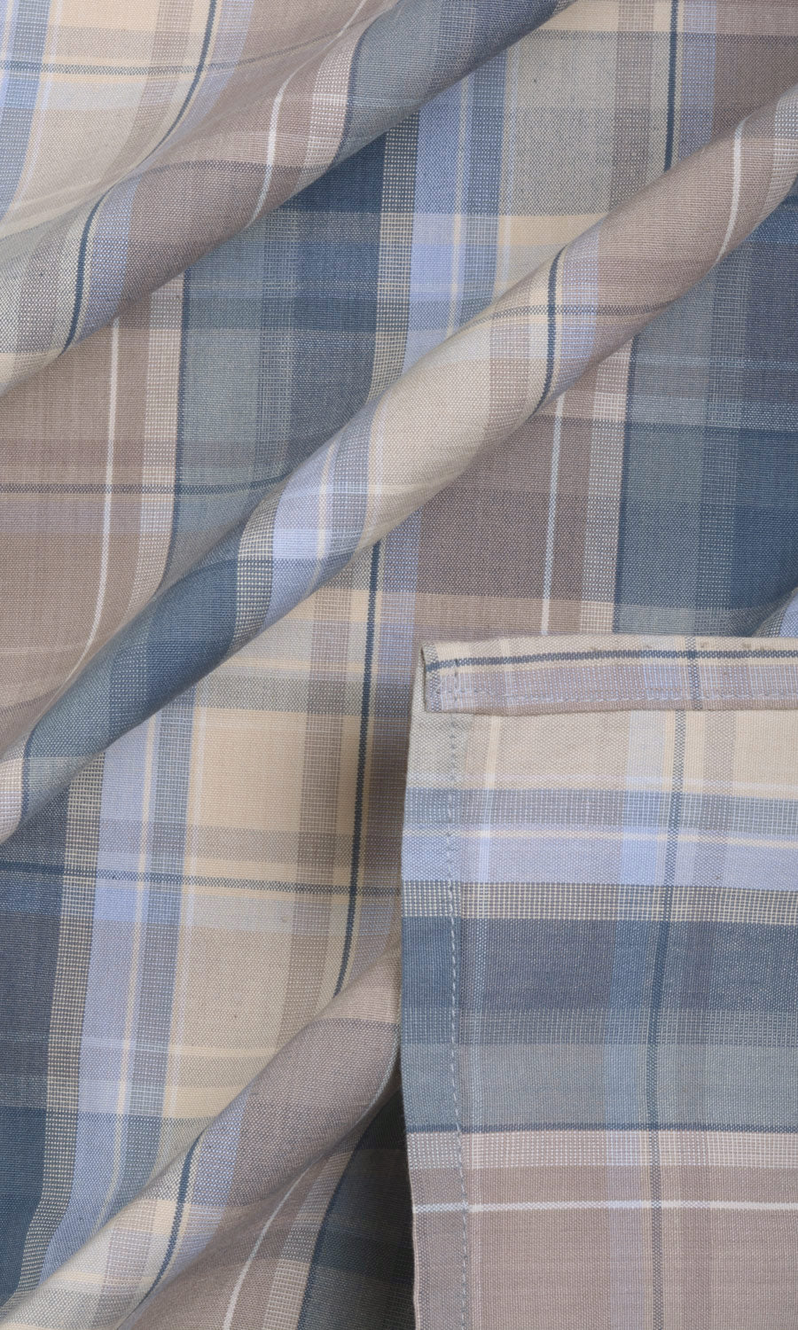 Cotton Home Textile Fabric Material Sample (Blue/ Brown)
