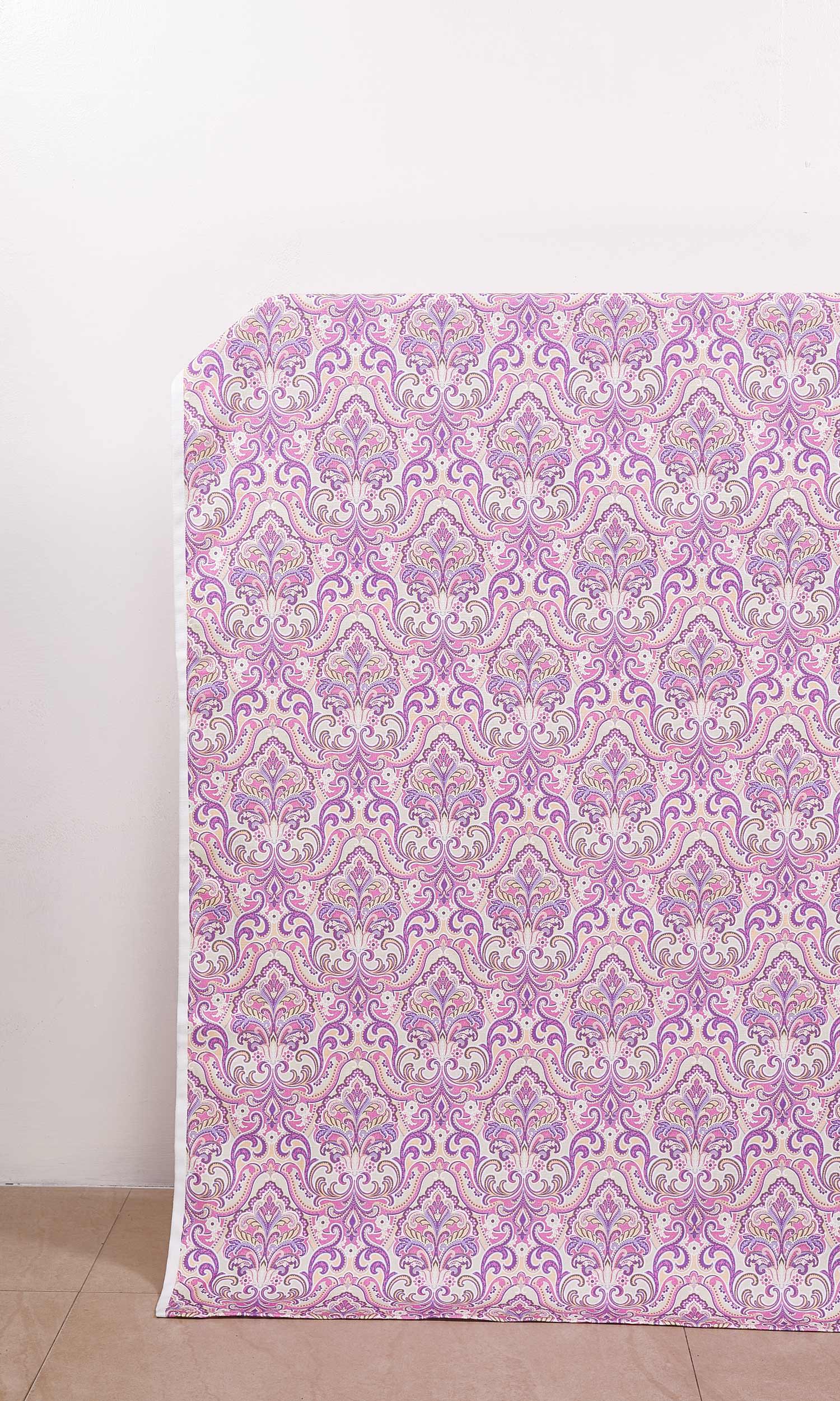 Fleur De Lis Print Home Décor Fabric Sample (Pink/ Purple)
