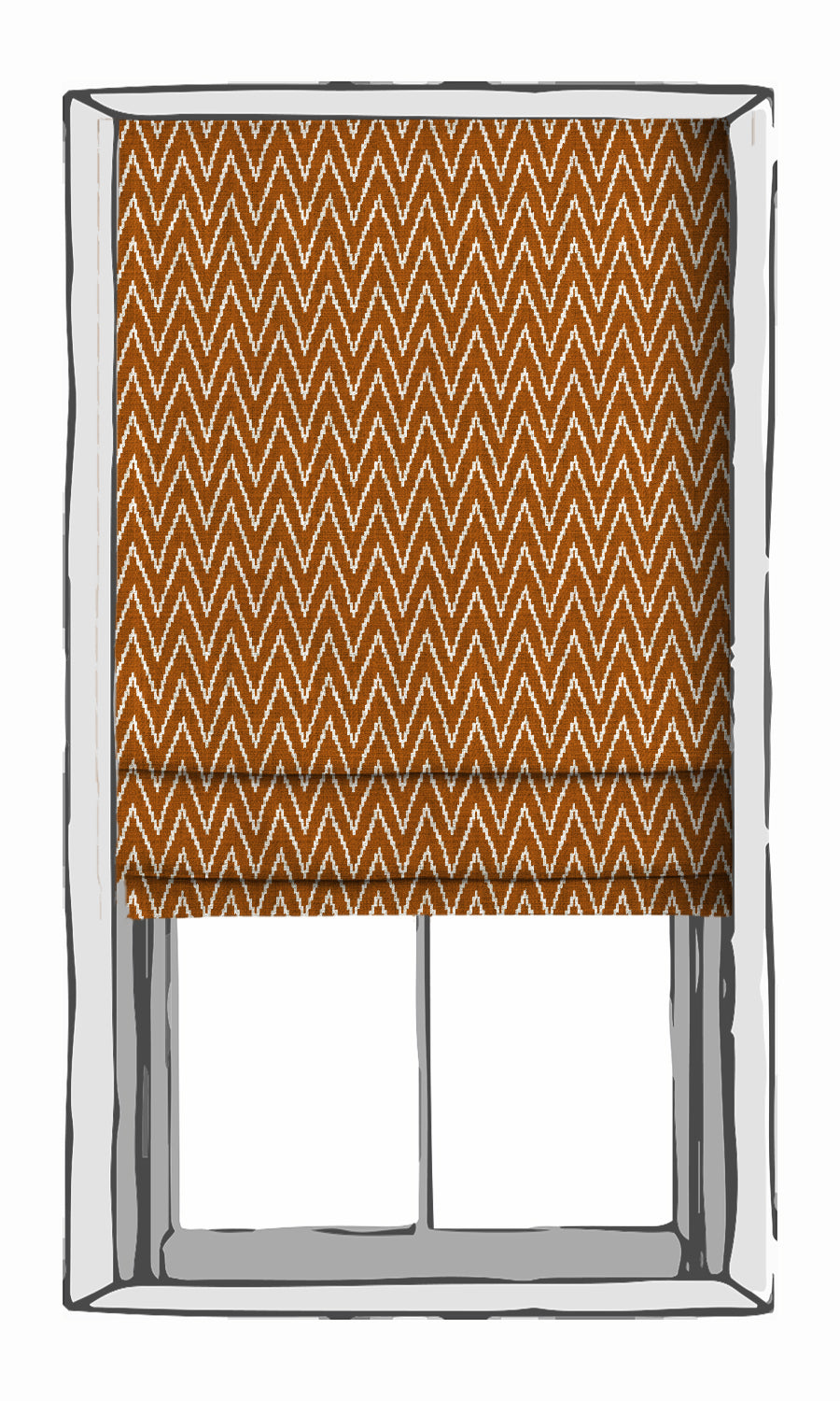 Chevron Print Free Fabric Material Sample (Orange/ White)