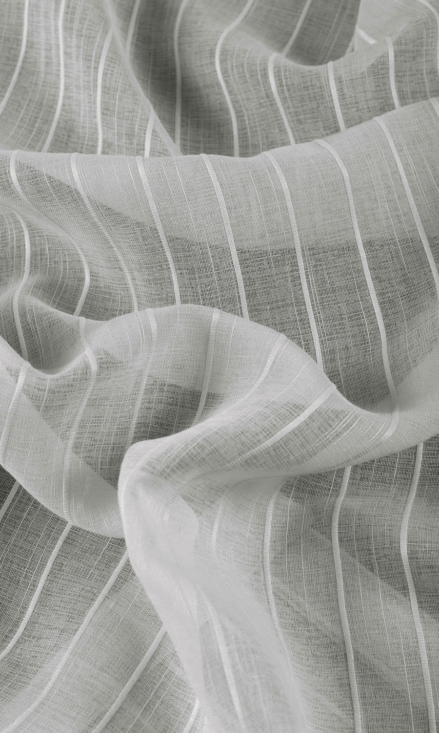 Striped Sheer Home Décor Fabric Sample (Grey)
