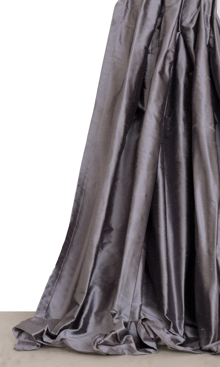 Shantung Silk Window Treatments Fabric Sample (Grey/ Purple)