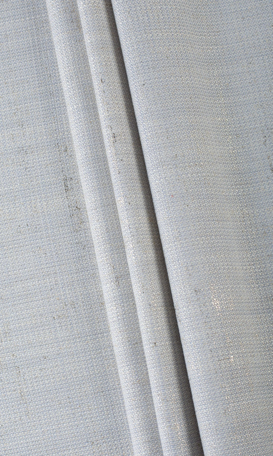 Metallic Accents Linen Blend Home Décor Fabric Sample (Gray-Blue)