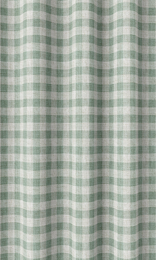 Checkered Curtains (Duck Egg Blue/ White)