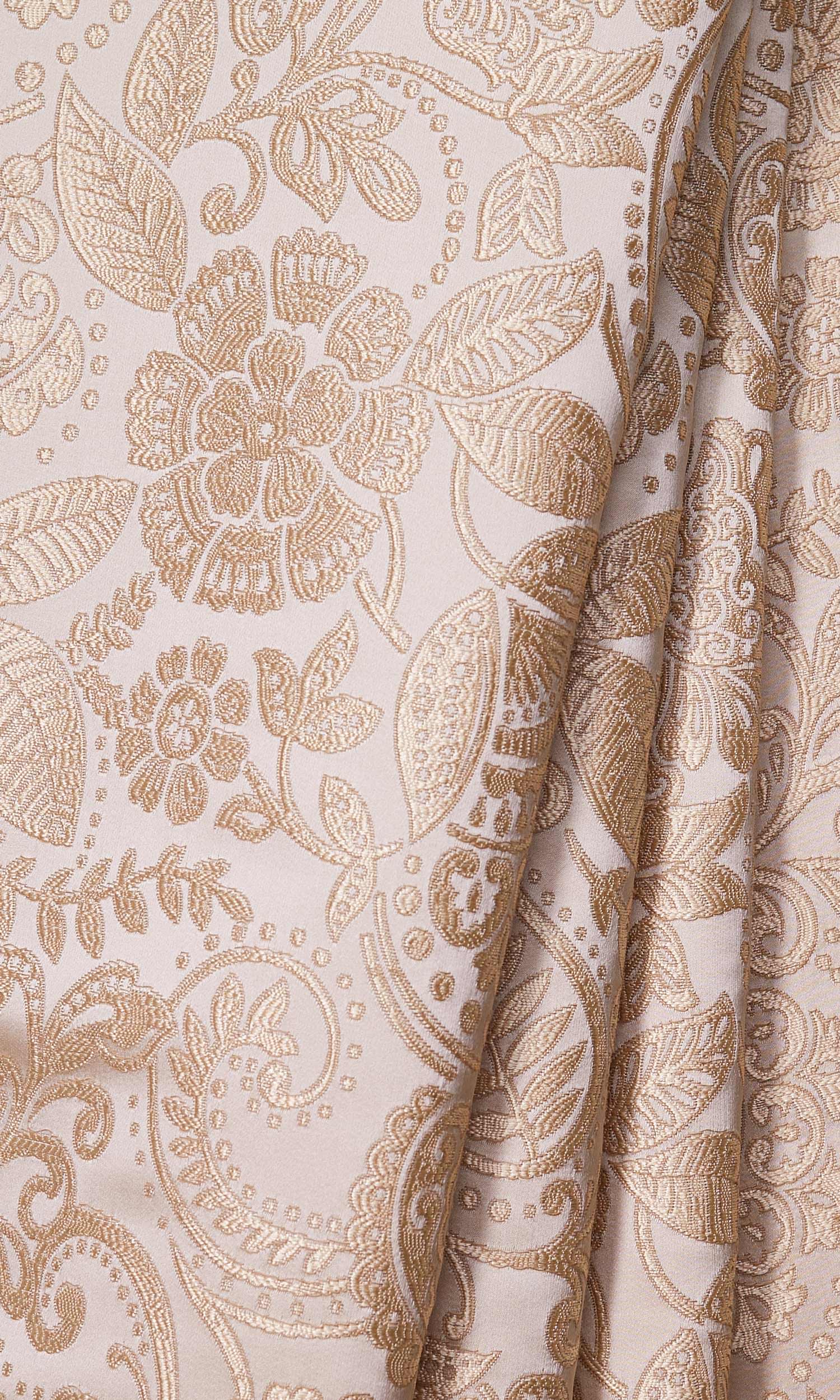 Floral Textured Home Décor Fabric Sample (Cream)