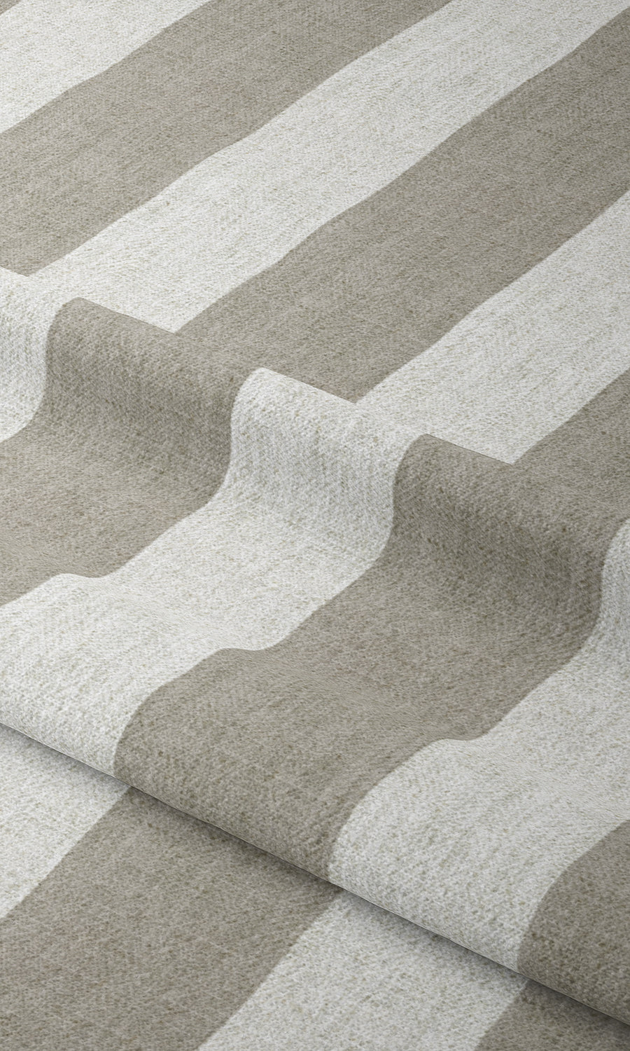 Modern Striped Print Window Treatments Fabric By the Metre (Grey/ White)