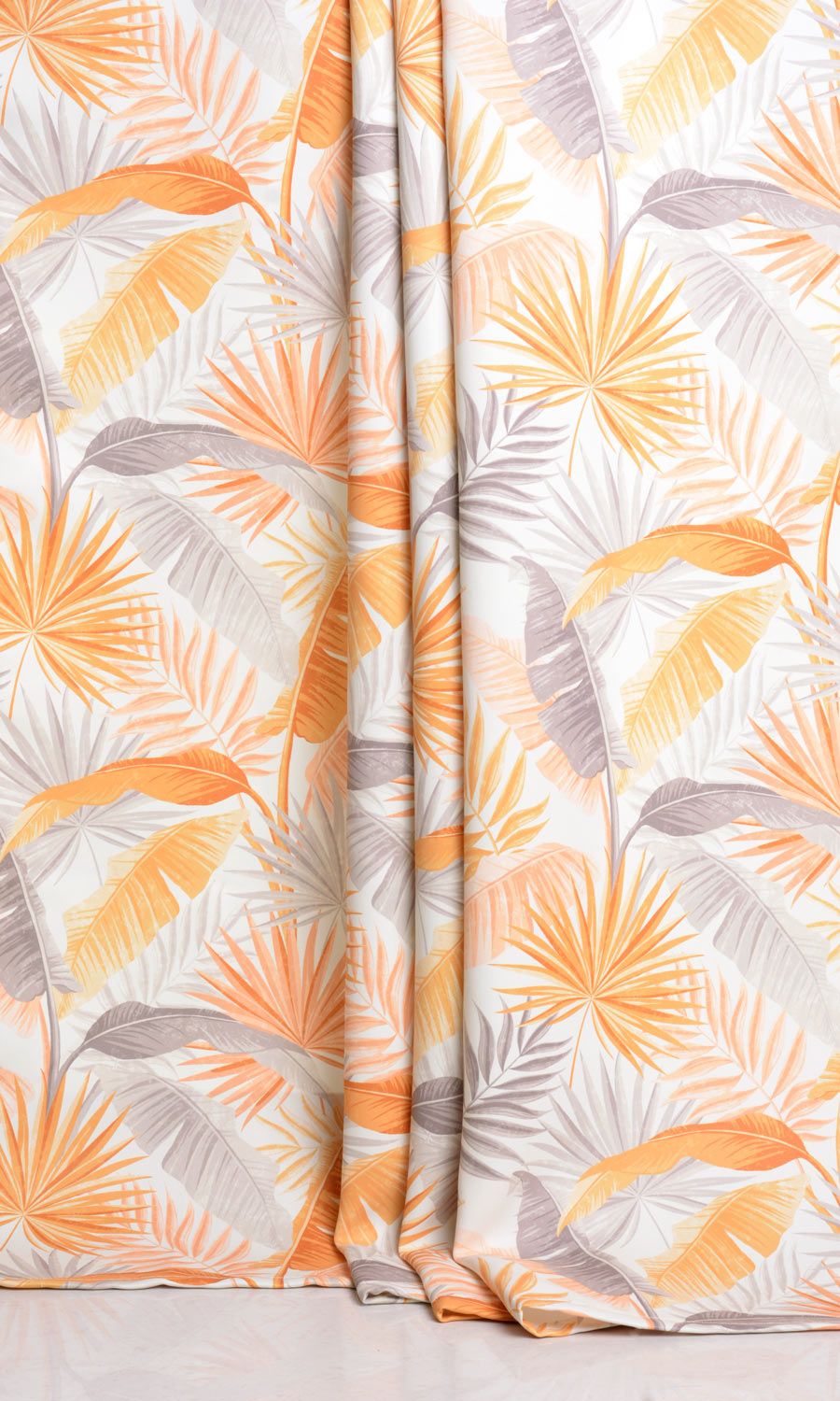 Botanical Floral Window Treatments Fabric Sample (Yellow/ Orange)