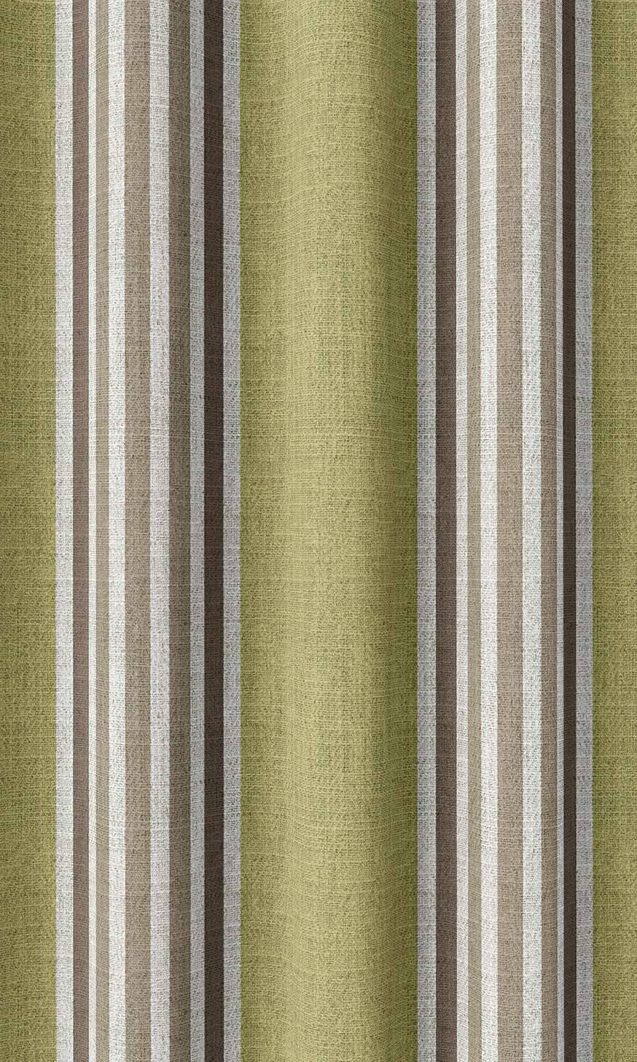 Striped Home Décor Fabric Sample (Chartreuse Green/ Brown)