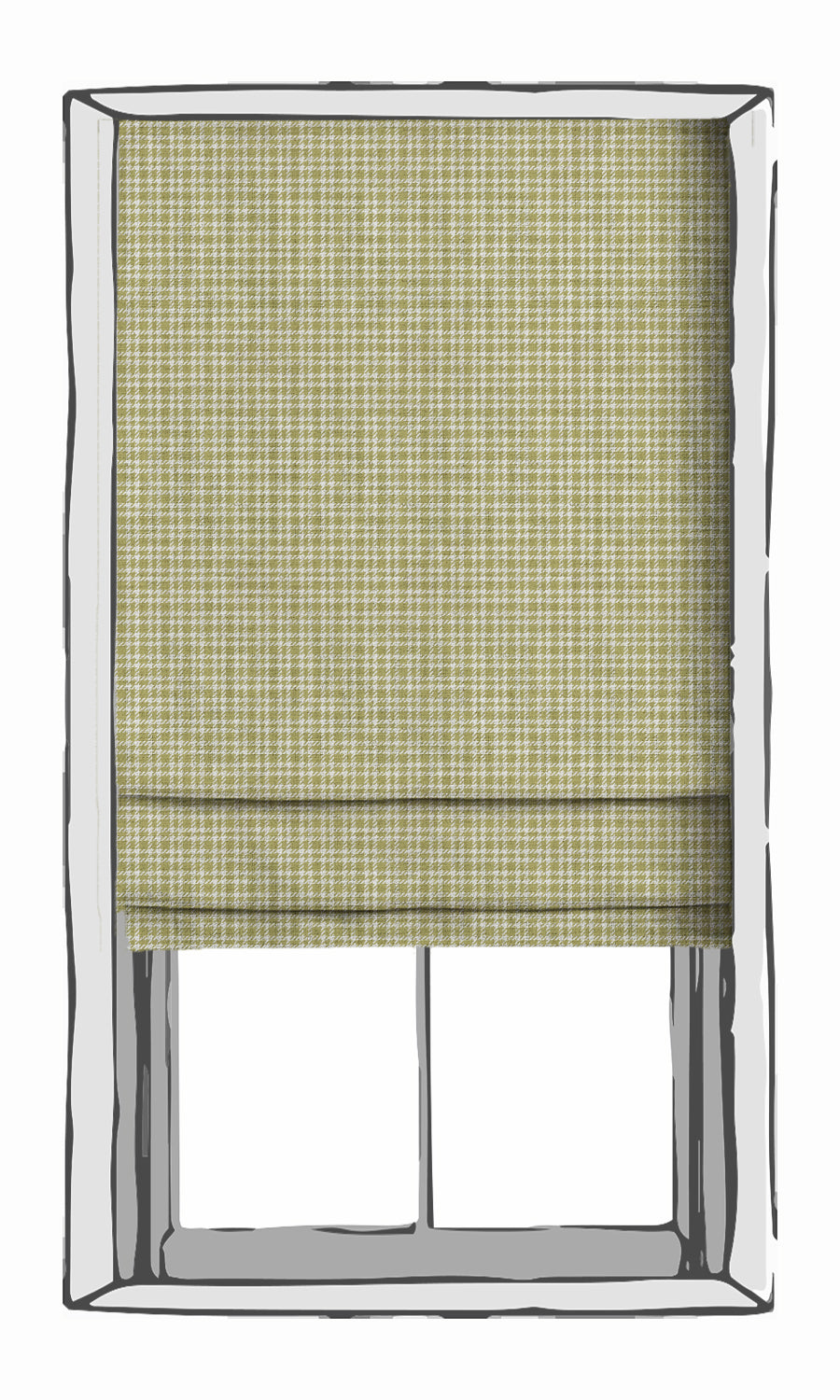 Check Print Fabric Material By the Metre (Chartreuse Green/ White)