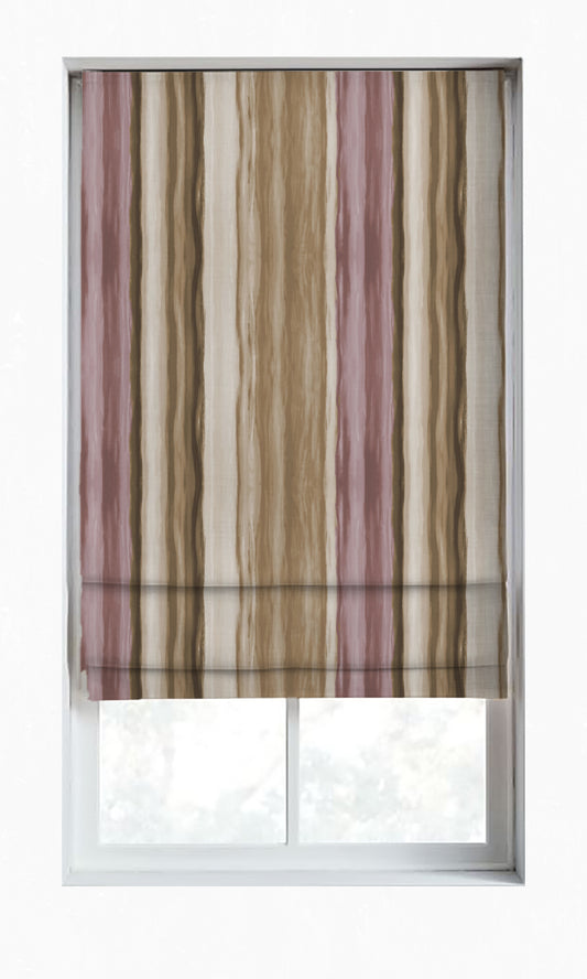 Modern Striped Home Décor Fabric Sample (Pink/ Brown)