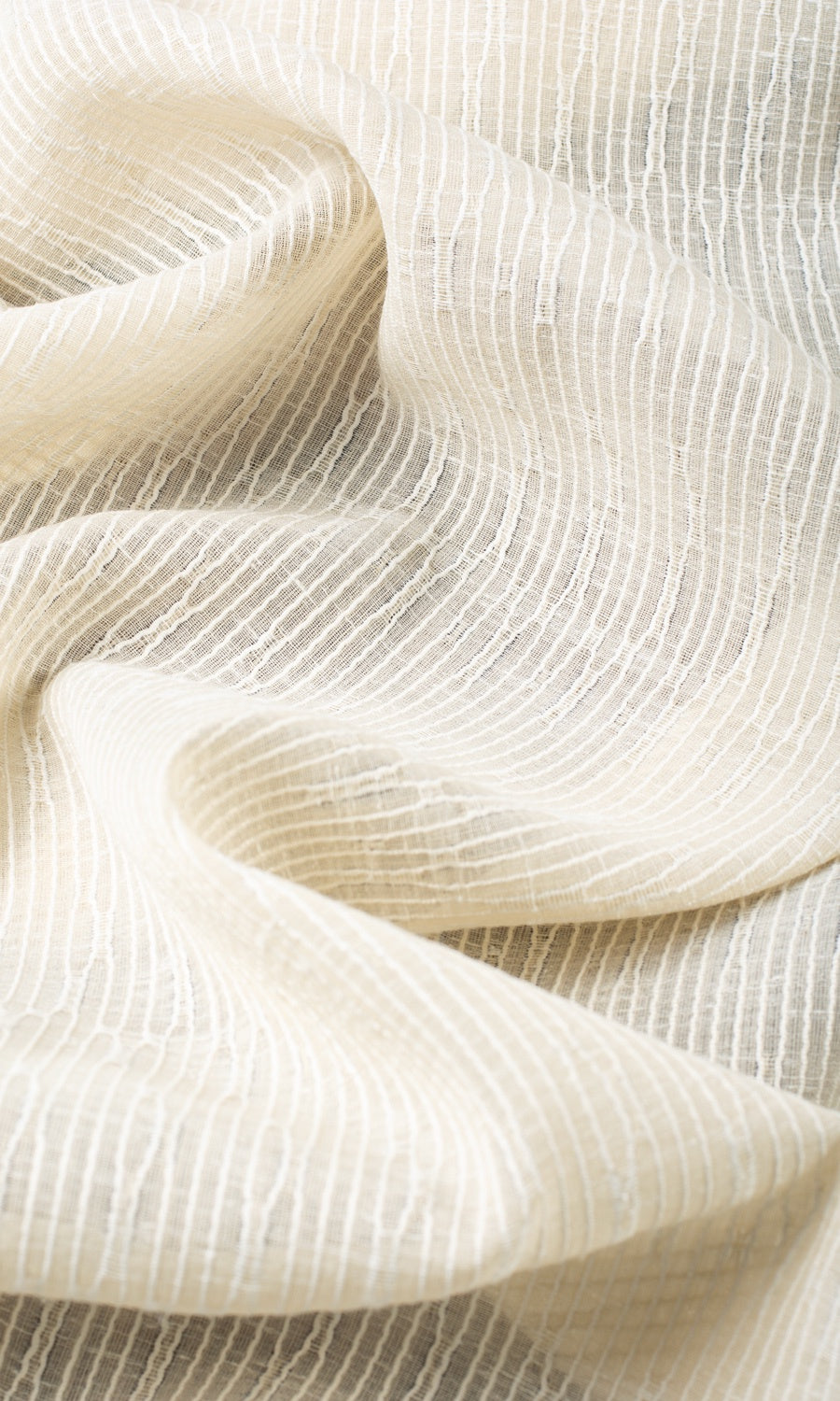 Textured Sheer Fabric By the Yard for Curtains & Drapes (Ivory-Beige)