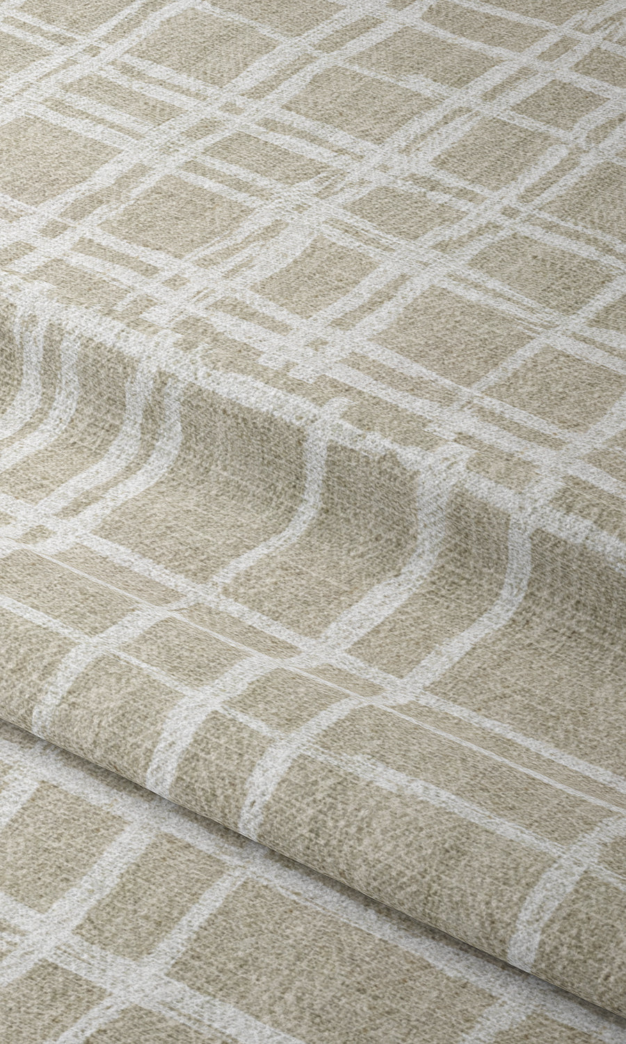 Abstract Patterned Window Treatments Fabric By the Metre (Beige/ White)
