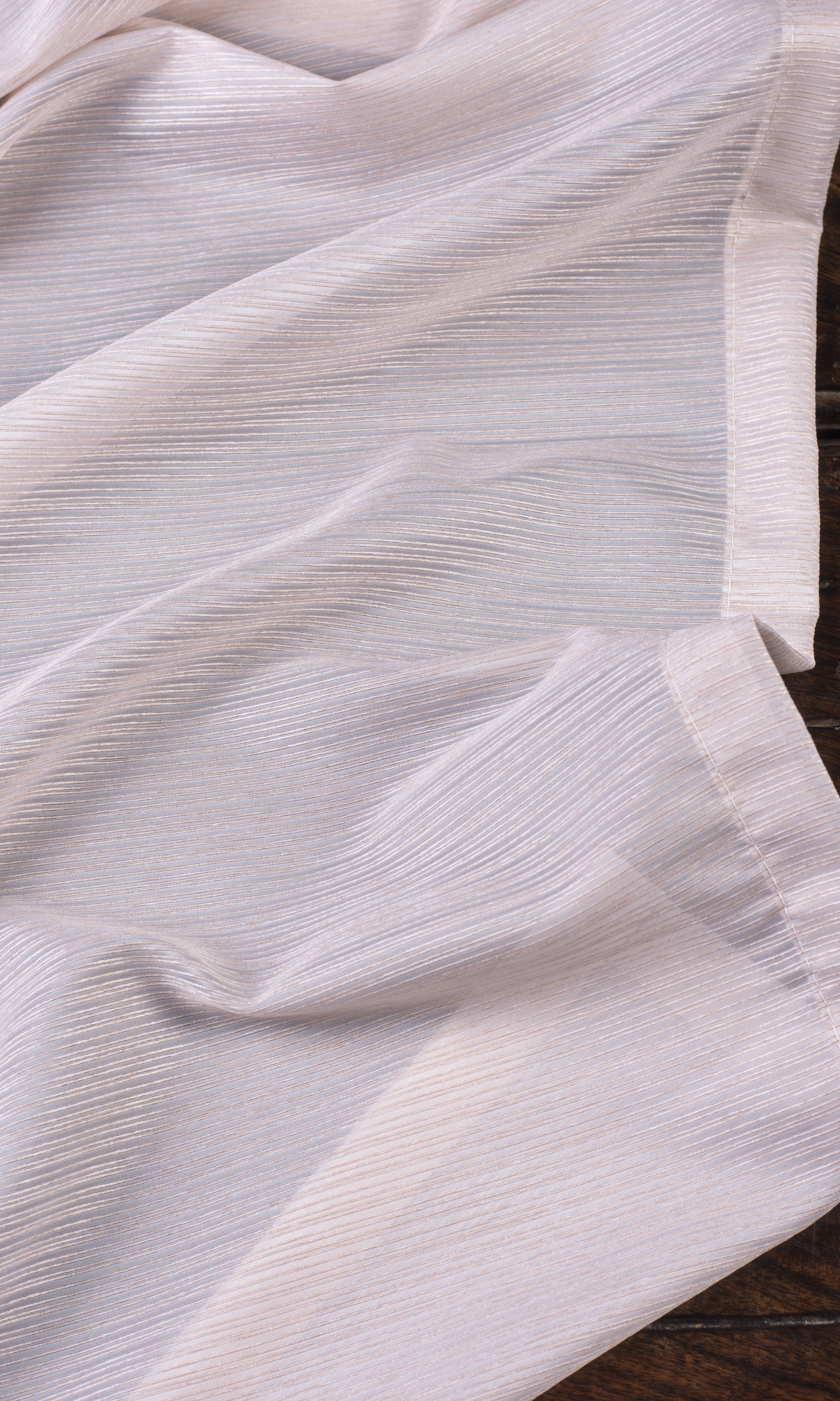 Striped Sheer Home Textile Fabric Material Sample (Pastel Pink)
