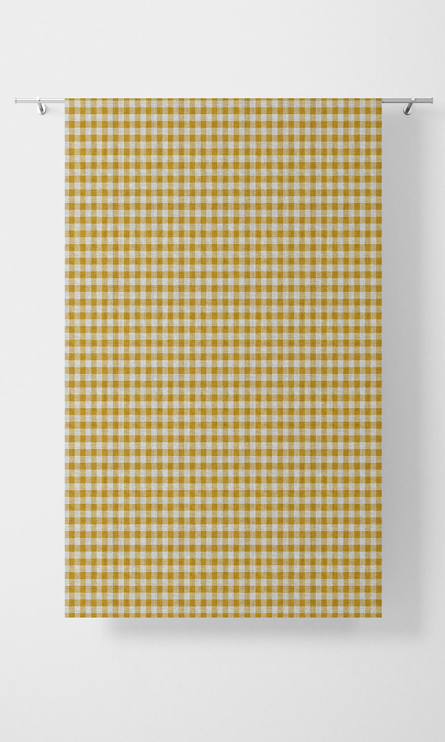 Checked Home Textile Fabric Material Sample (Deep Yellow/ White)