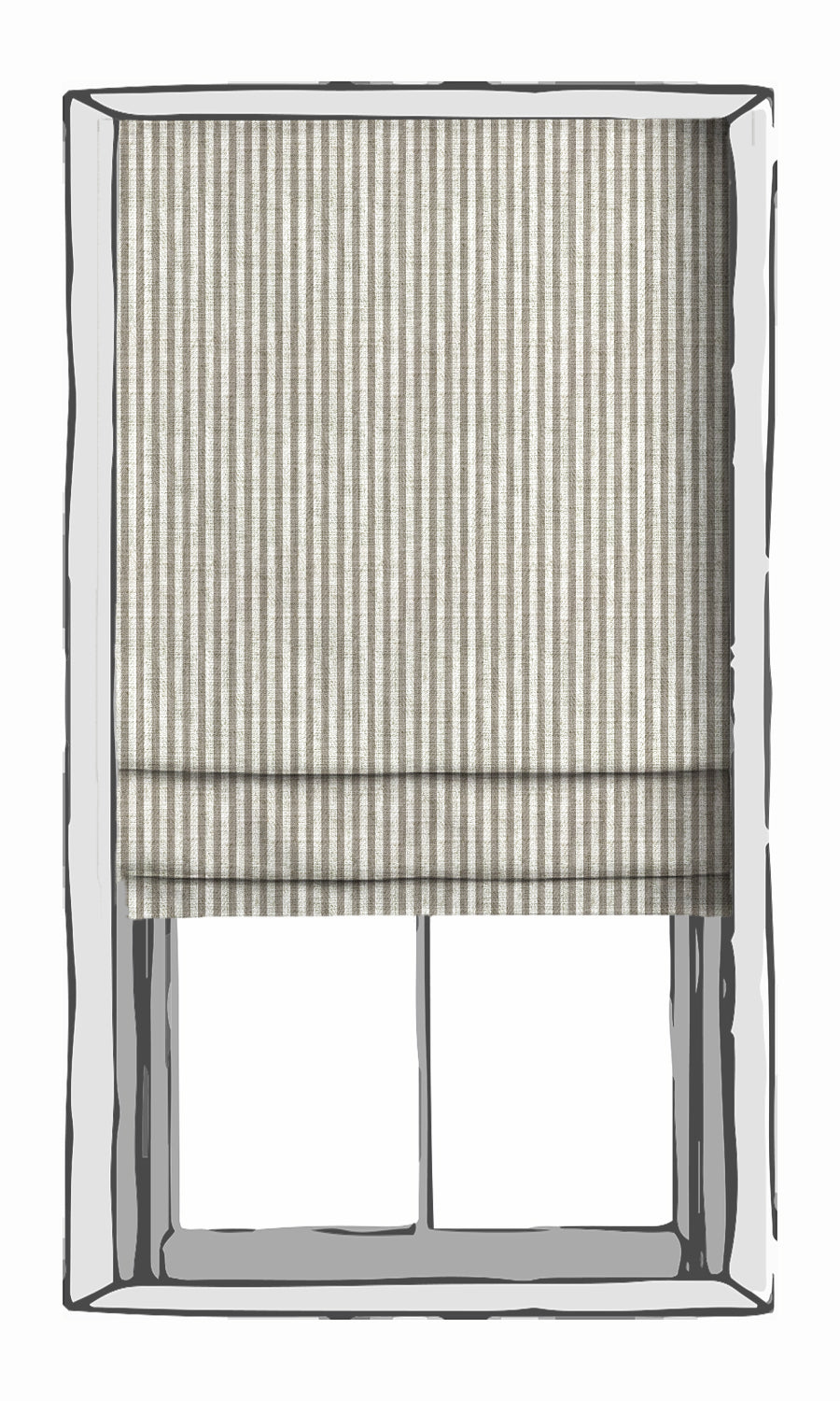 Modern Striped Free Fabric Material Sample (Grey/ White)