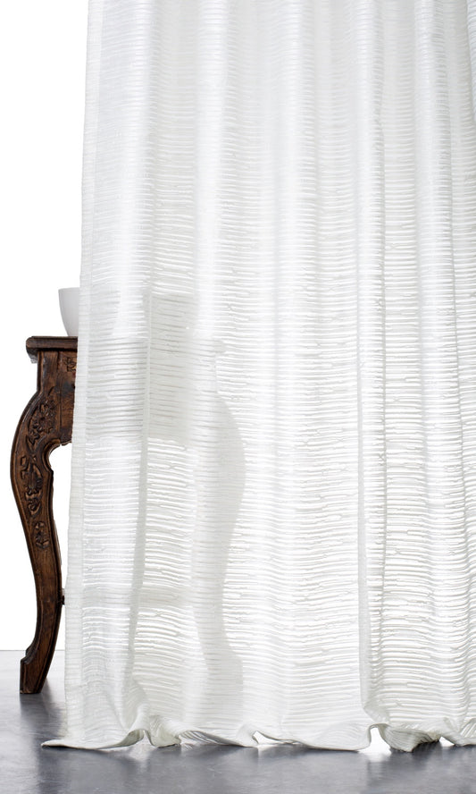 Textured Sheer Curtains (White)