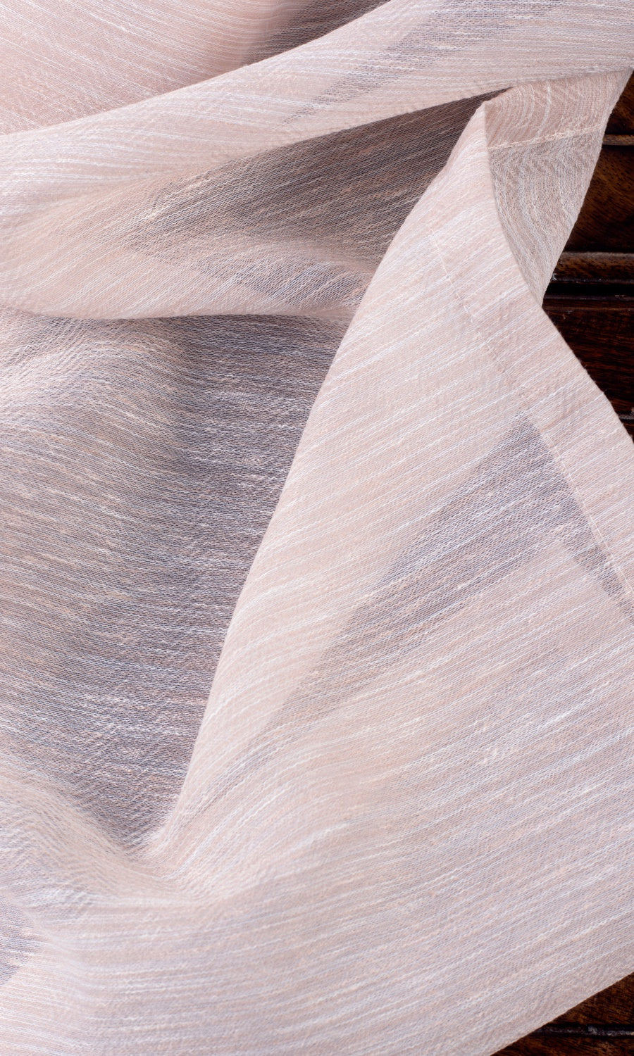 Textured Sheer Fabric By the Yard for Curtains & Drapes (Peach/ Pink)