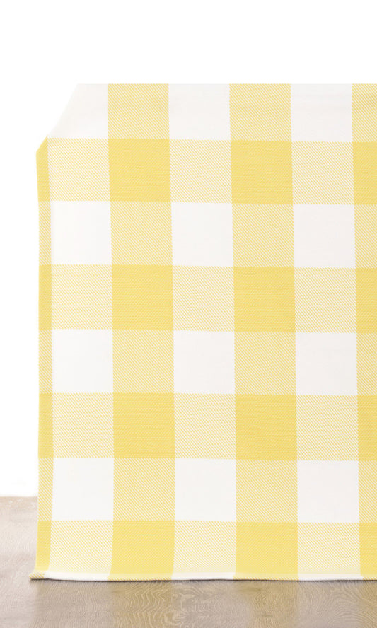 Buffalo Check Home Décor Fabric Sample (Lemon Yellow/ White)